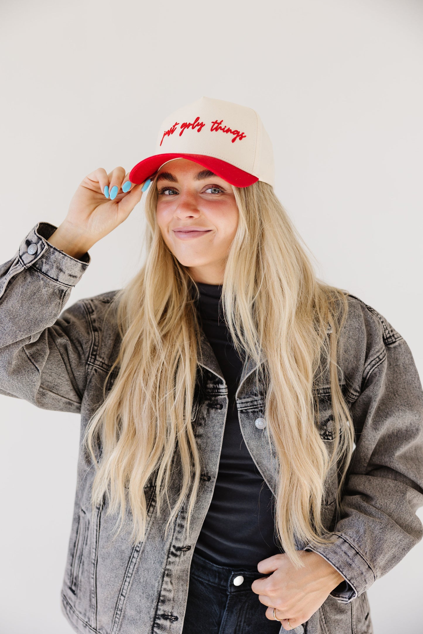 RED "just grly things" Trucker Hat
