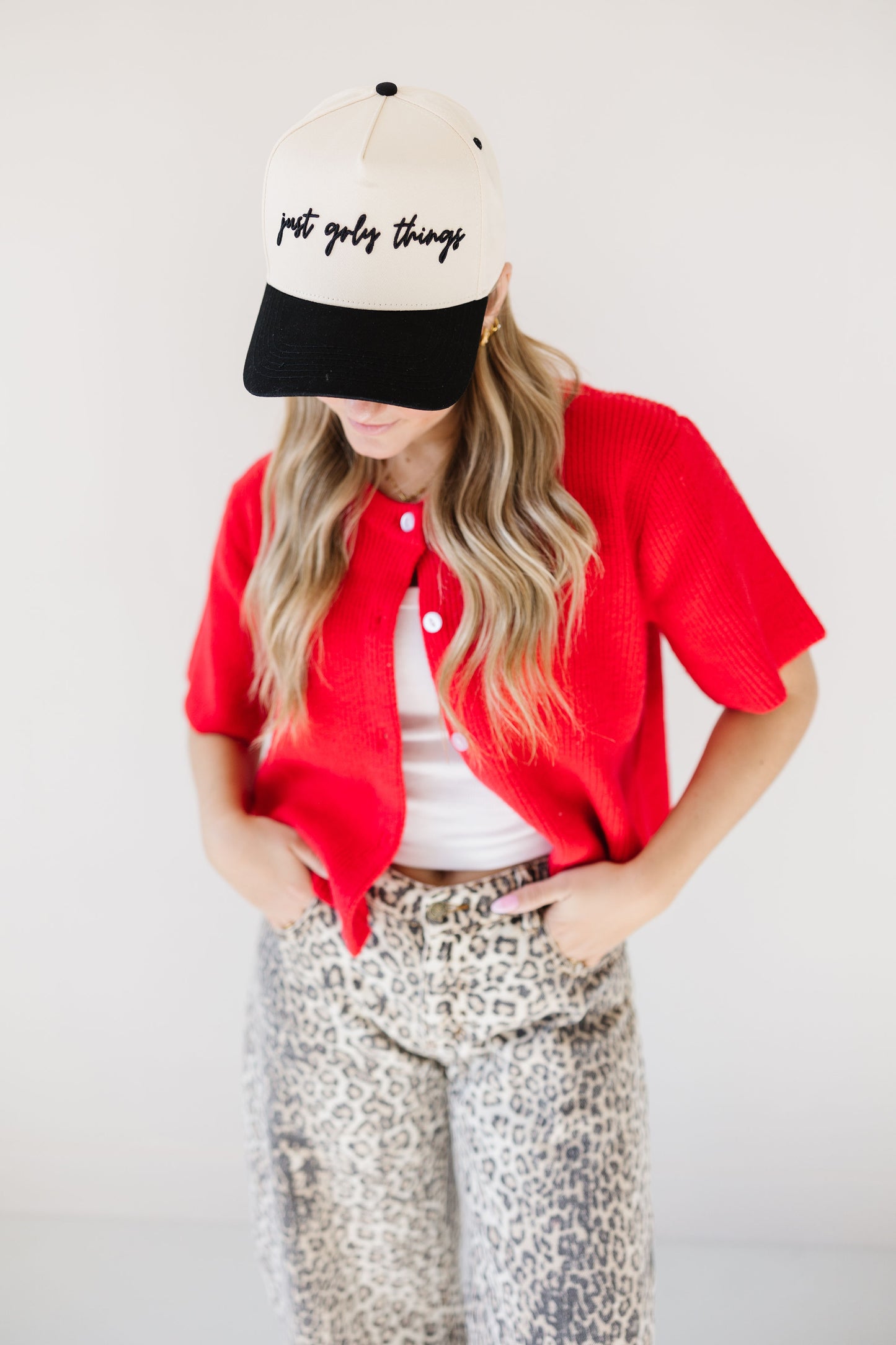 BLACK "just grly things" Trucker Hat