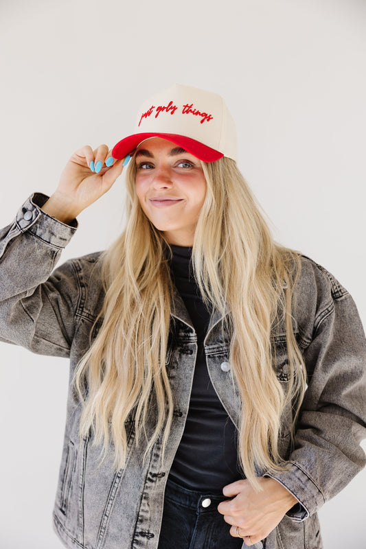 RED "just grly things" Trucker Hat