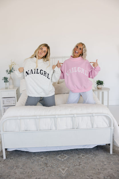 PRE-ORDER Heather gray nailgrl mockneck