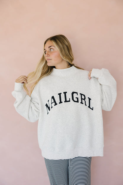 PRE-ORDER Heather gray nailgrl mockneck