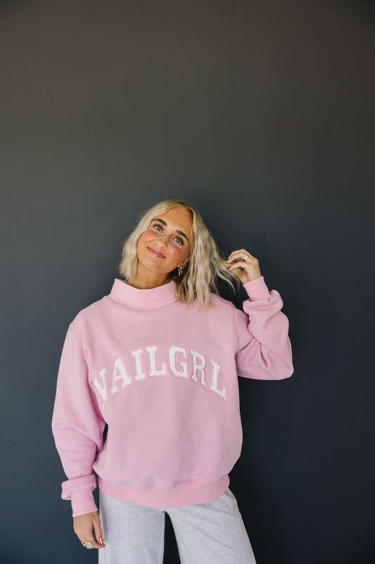 PRE-ORDER Pink nailgrl mockneck