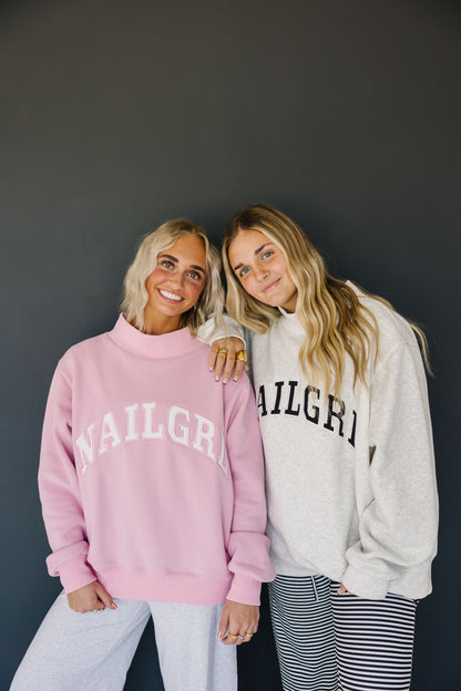 PRE-ORDER Heather gray nailgrl mockneck