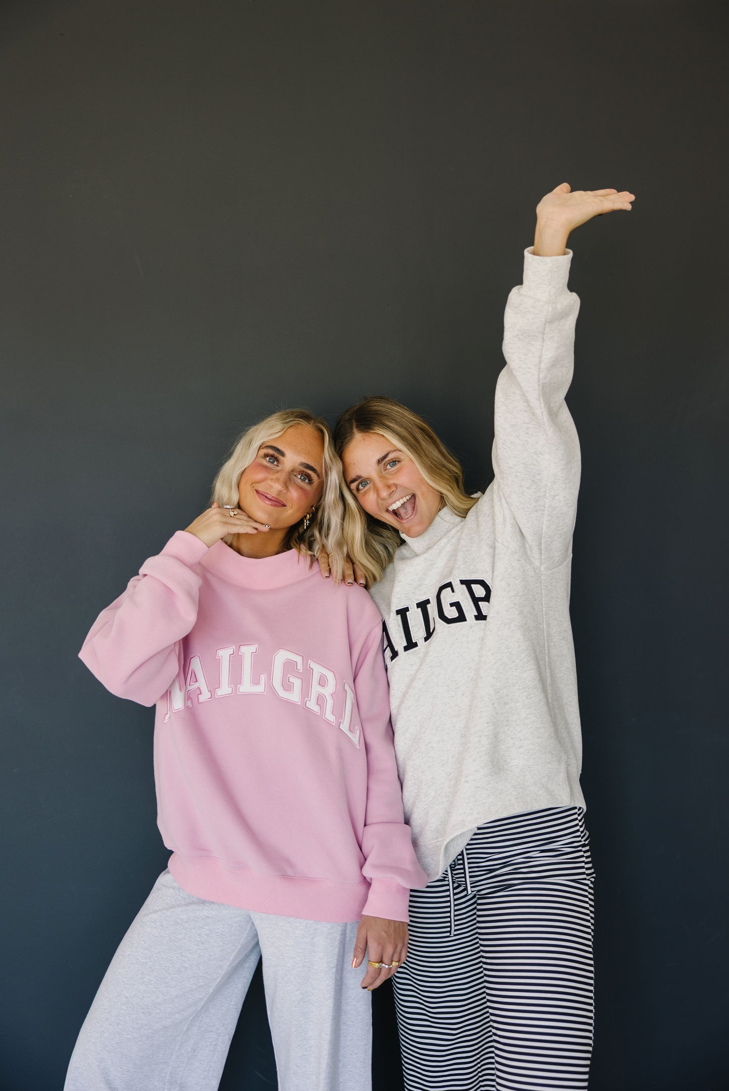 PRE-ORDER Heather gray nailgrl mockneck